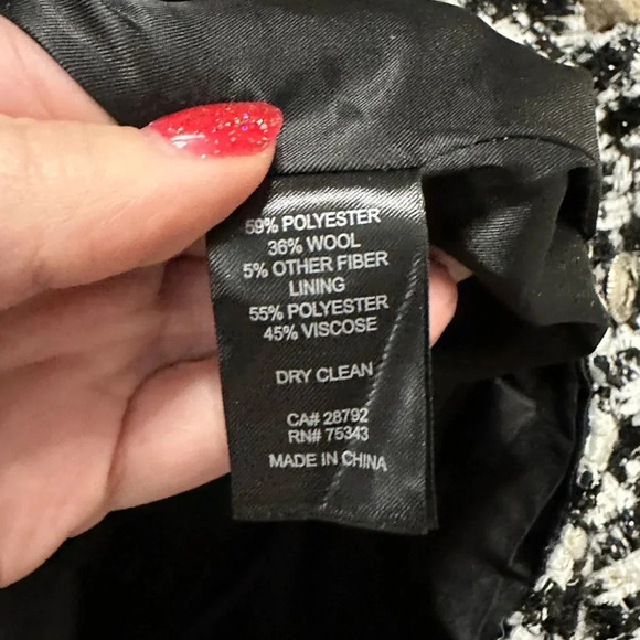 House Of Harlow 1960 Skort BlackWhite Gold Metallic Boucle Tweed Wool Blend Med. - Picture 6 of 6